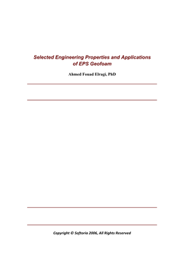 Selected Engineering Properties and Applications of EPS Geofoam