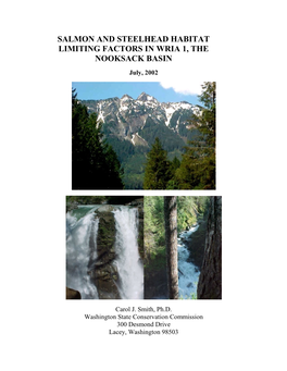 SALMON and STEELHEAD HABITAT LIMITING FACTORS in WRIA 1, the NOOKSACK BASIN July, 2002