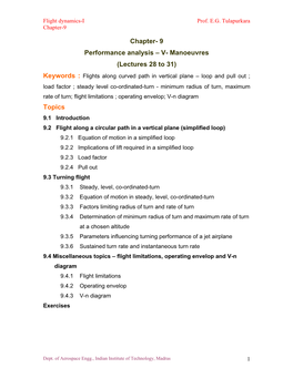 Flight Dynamics-I Prof. EG Tulapurkara Chapter-9