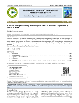 International Journ Pharmaceu International Journal of Chemistry