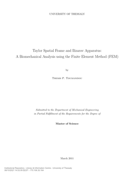 Taylor Spatial Frame and Ilizarov Apparatus: a Biomechanical Analysis Using the Finite Element Method (FEM)