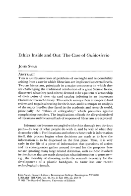 Ethics Inside and Out: the Case of Guidoriccio