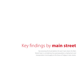 Key Findings by Main Street