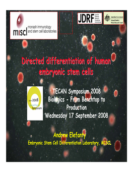Directed Differentiation of Human Embryonic Stem Cells