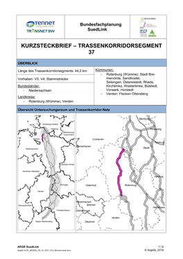 Kurzsteckbrief – Trassenkorridorsegment 37