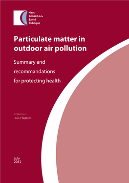 Particulate Matter in Outdoor Air Pollution