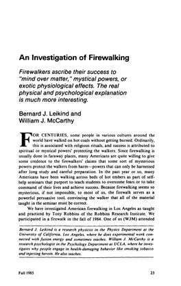 An Investigation of Firewalking