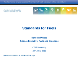 Standards for Fuels