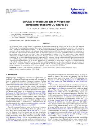 Survival of Molecular Gas in Virgo's Hot Intracluster Medium