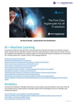 AI + Machine Learning Analytics