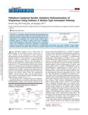 Palladium-Catalyzed Aerobic Oxidative Hydroamination Of
