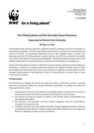 The Fishing Industry and the Kermadec Ocean Sanctuary