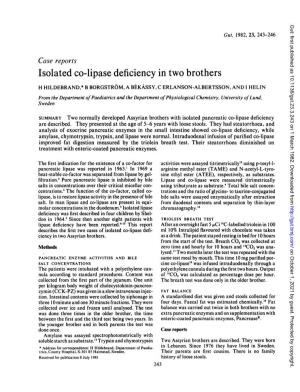Isolated Co-Lipase Deficiency in Two Brothers