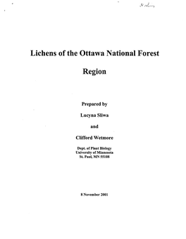 Lichens of the Ottawa National Forest Region