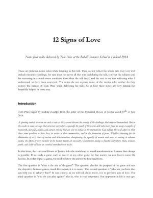 12 Signs of Love