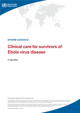 Clinical Care for Survivors of Ebola Virus Disease