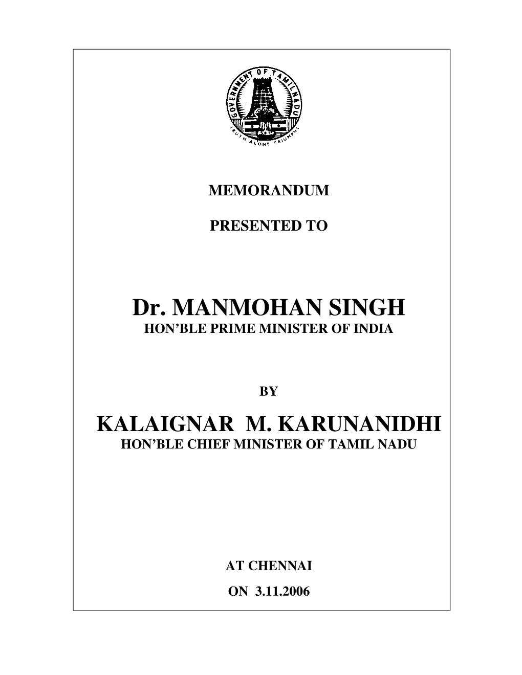 Dr. MANMOHAN SINGH HON’BLE PRIME MINISTER of INDIA