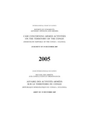 ARMED ACTIVITIES on the TERRITORY of the CONGO (DEMOCRATIC REPUBLIC of the CONGO V