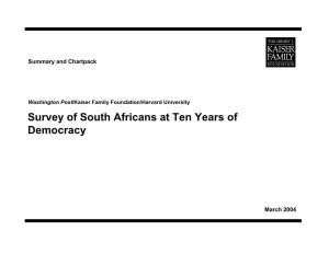 Survey of South Africans at Ten Years of Democracy