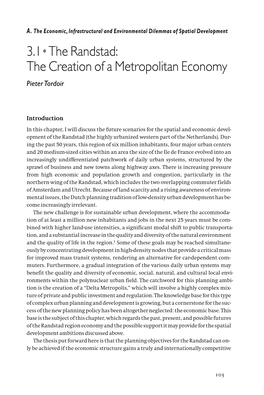 3.1•The Randstad: the Creation of a Metropolitan Economy Pietertordoir
