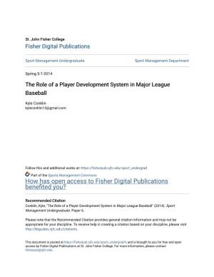 The Role of a Player Development System in Major League Baseball