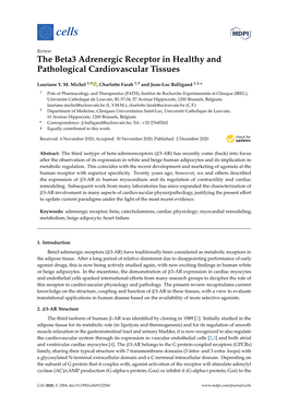 The Beta3 Adrenergic Receptor in Healthy and Pathological Cardiovascular Tissues