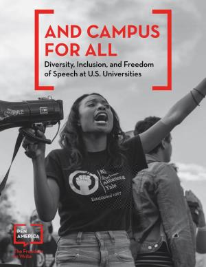 And Campus for All: Diversity, Inclusion, and Freedom of Speech at U.S. Universities