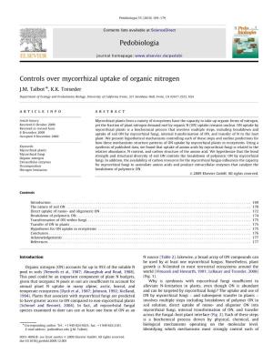 Controls Over Mycorrhizal Uptake of Organic Nitrogen