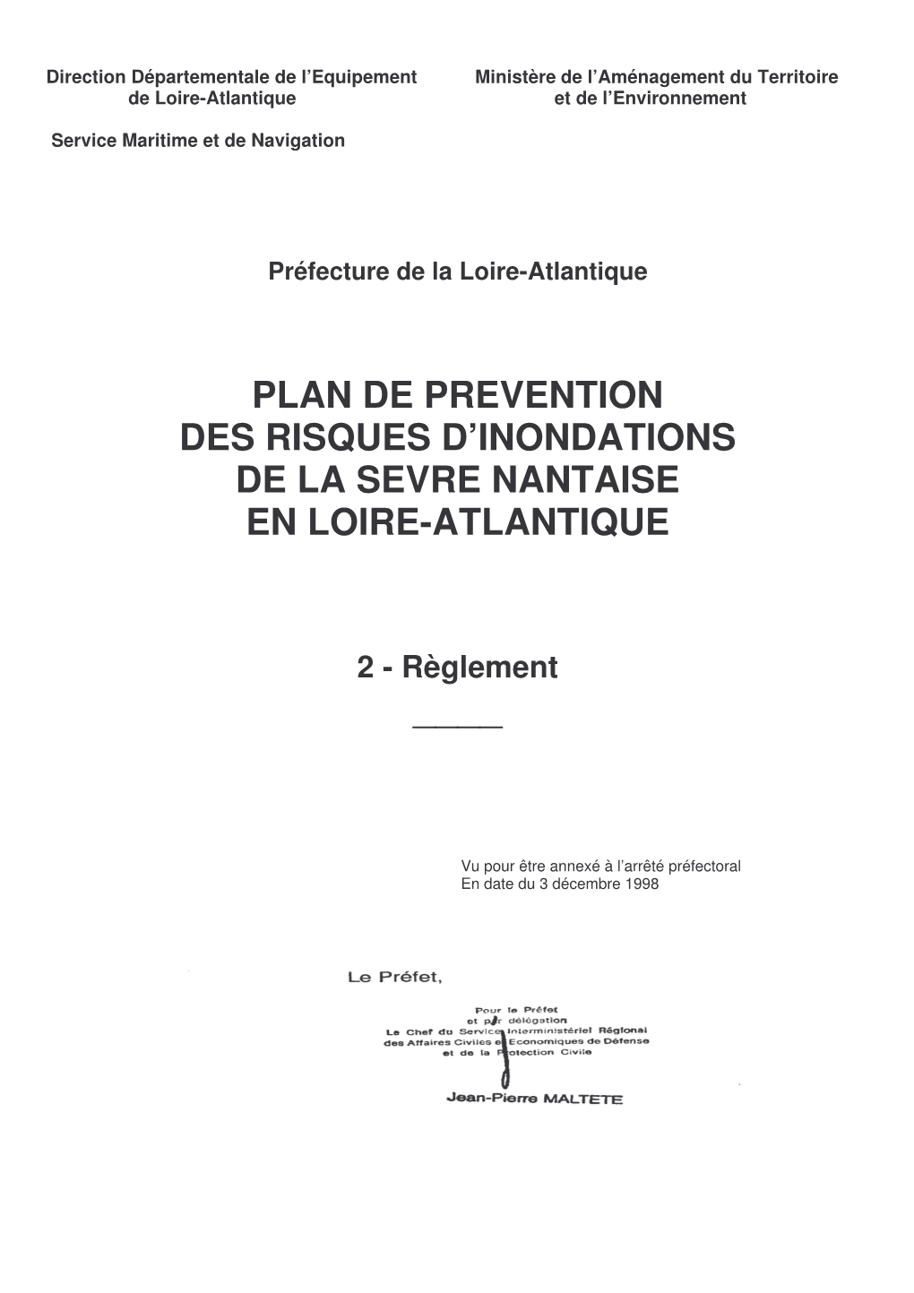 Plan De Prevention Des Risques D'inondations De La