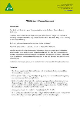 YHA Kettlewell Access Statement