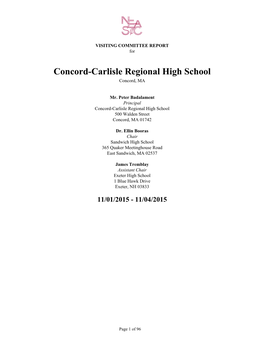 Concord-Carlisle Regional High School Concord, MA