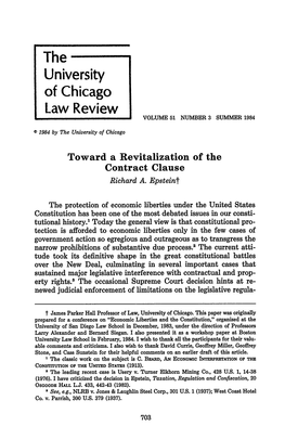 Toward a Revitalization of the Contract Clause Richard A