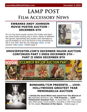 Ewbanks Andy Johnson Movie Poster Auction - December 6Th