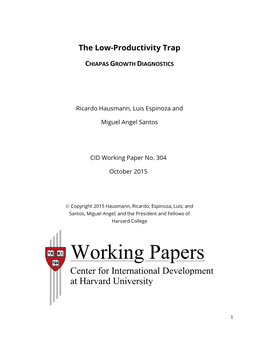 The Low Productivity Trap: Chiapas Growth Diagnostics