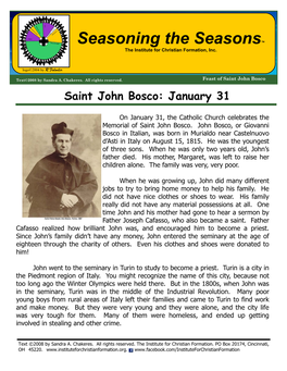 Saint John Bosco Saint John Bosco: January 31