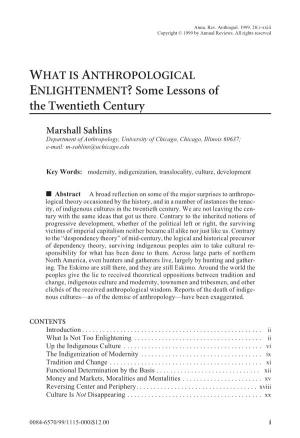 ENLIGHTENMENT? Some Lessons of the Twentieth Century