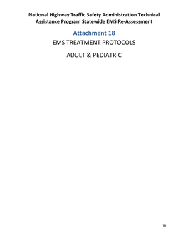 Attachment 18 EMS TREATMENT PROTOCOLS ADULT & PEDIATRIC