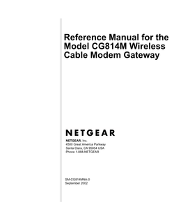 Reference Manual for the Model CG814M Wireless Cable Modem Gateway
