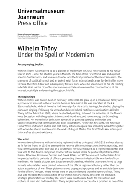 Wilhelm Thöny Under the Spell of Modernism