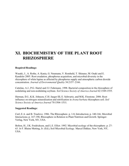 Xi. Biochemistry of the Plant Root Rhizosphere