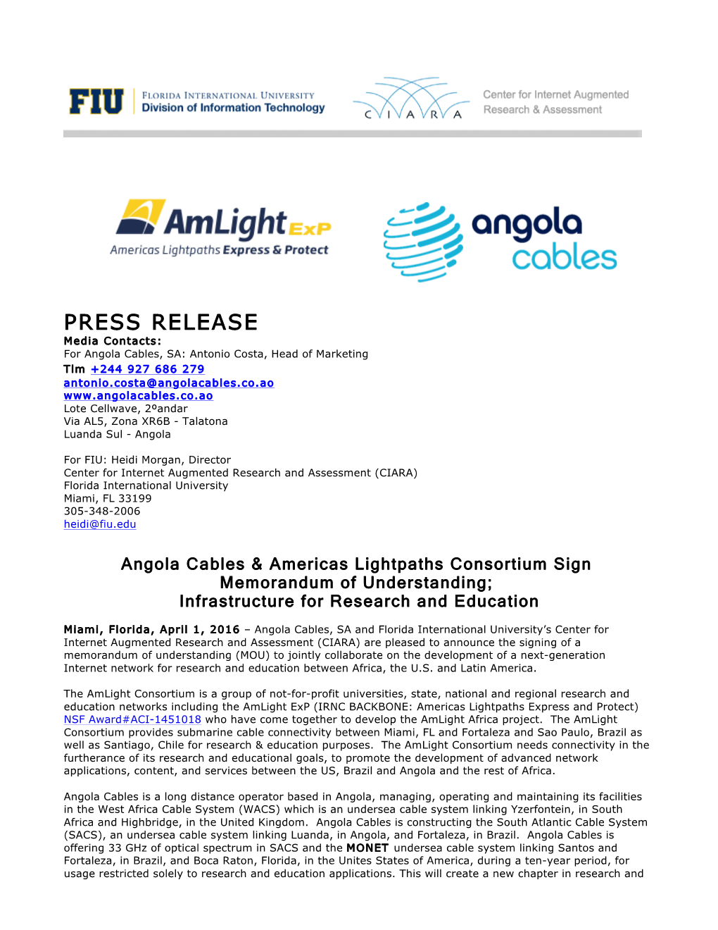 Angola Cables-Amlight Press Release-20160401