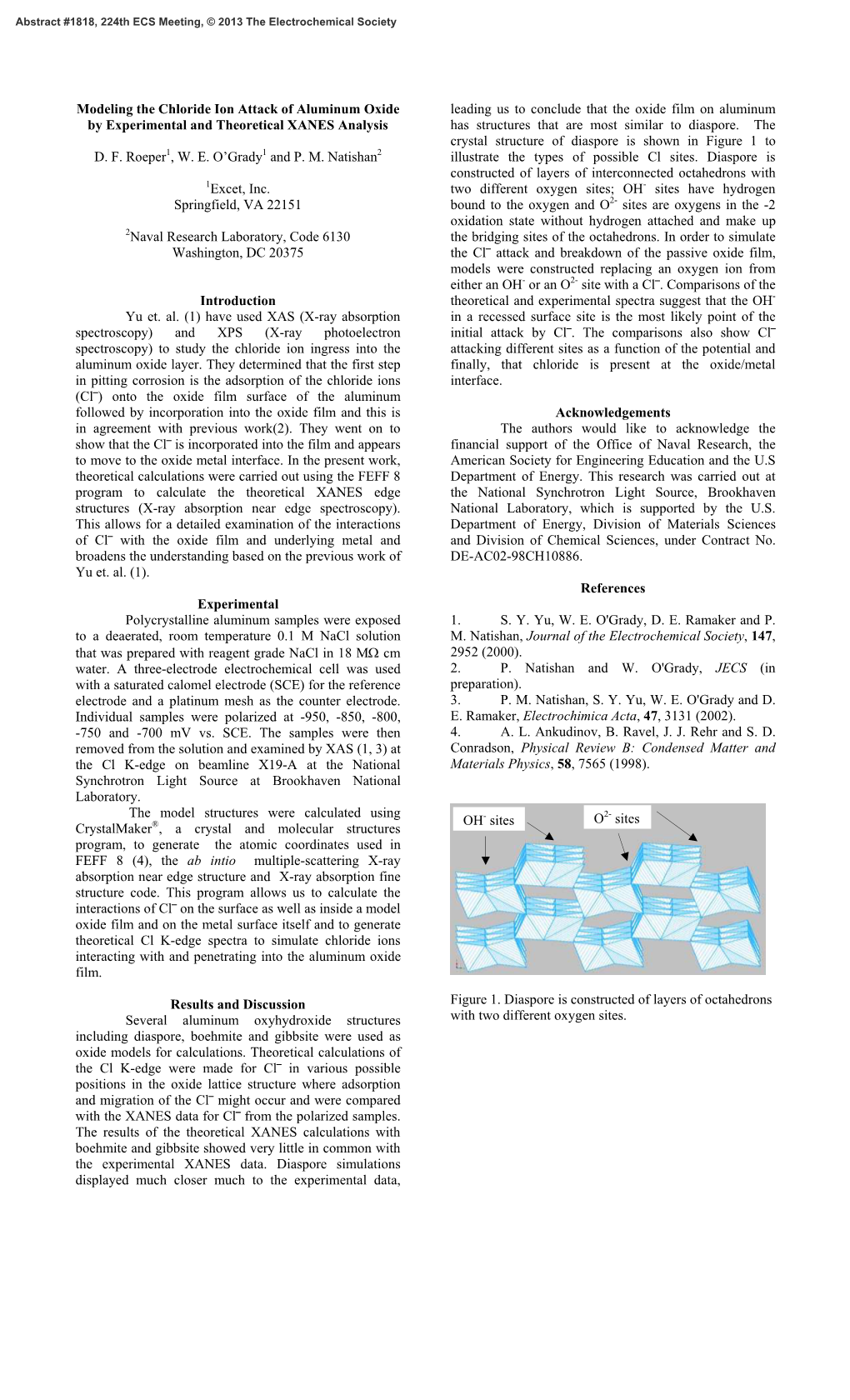 Modeling the Chloride Ion Attack of Aluminum Oxide by Experimental