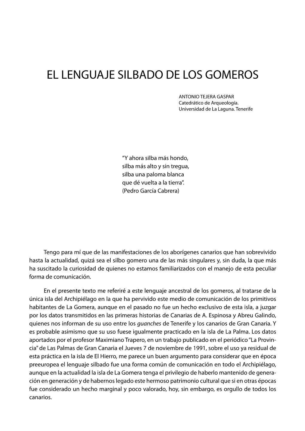 El Lenguaje Silbado De Los Gomeros