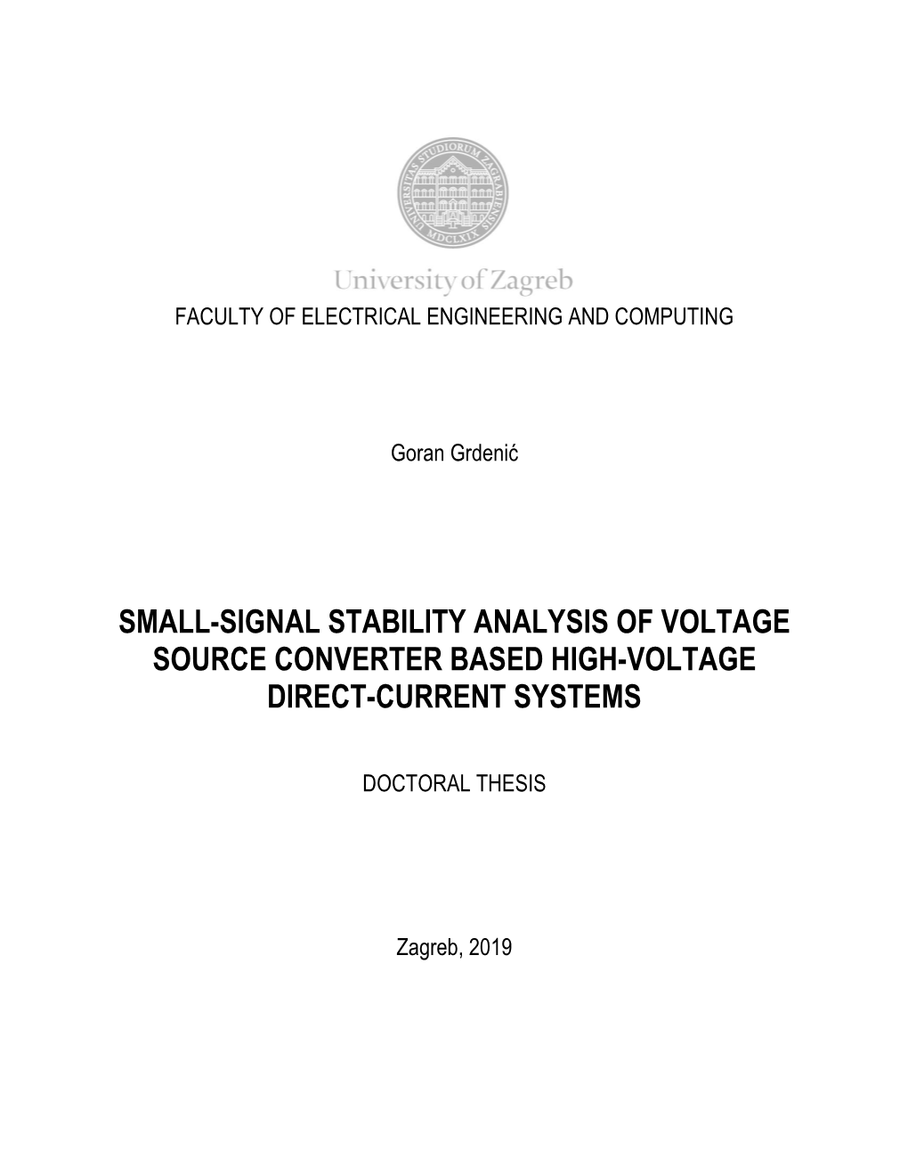 Small-Signal Stability Analysis of Voltage Source Converter Based High-Voltage Direct-Current Systems