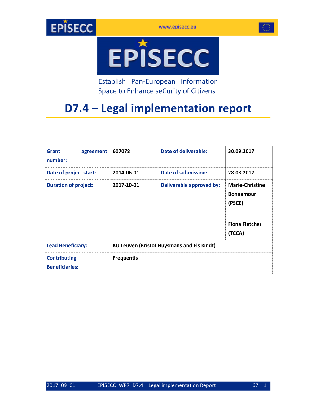 D7.4 – Legal Implementation Report