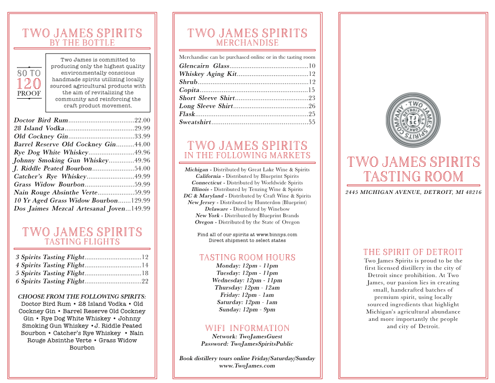 Two James Spirits Two James Spirits by the Bottle Merchandise