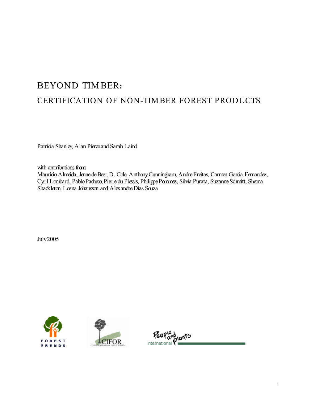 Certification of Non-Timber Forest Products