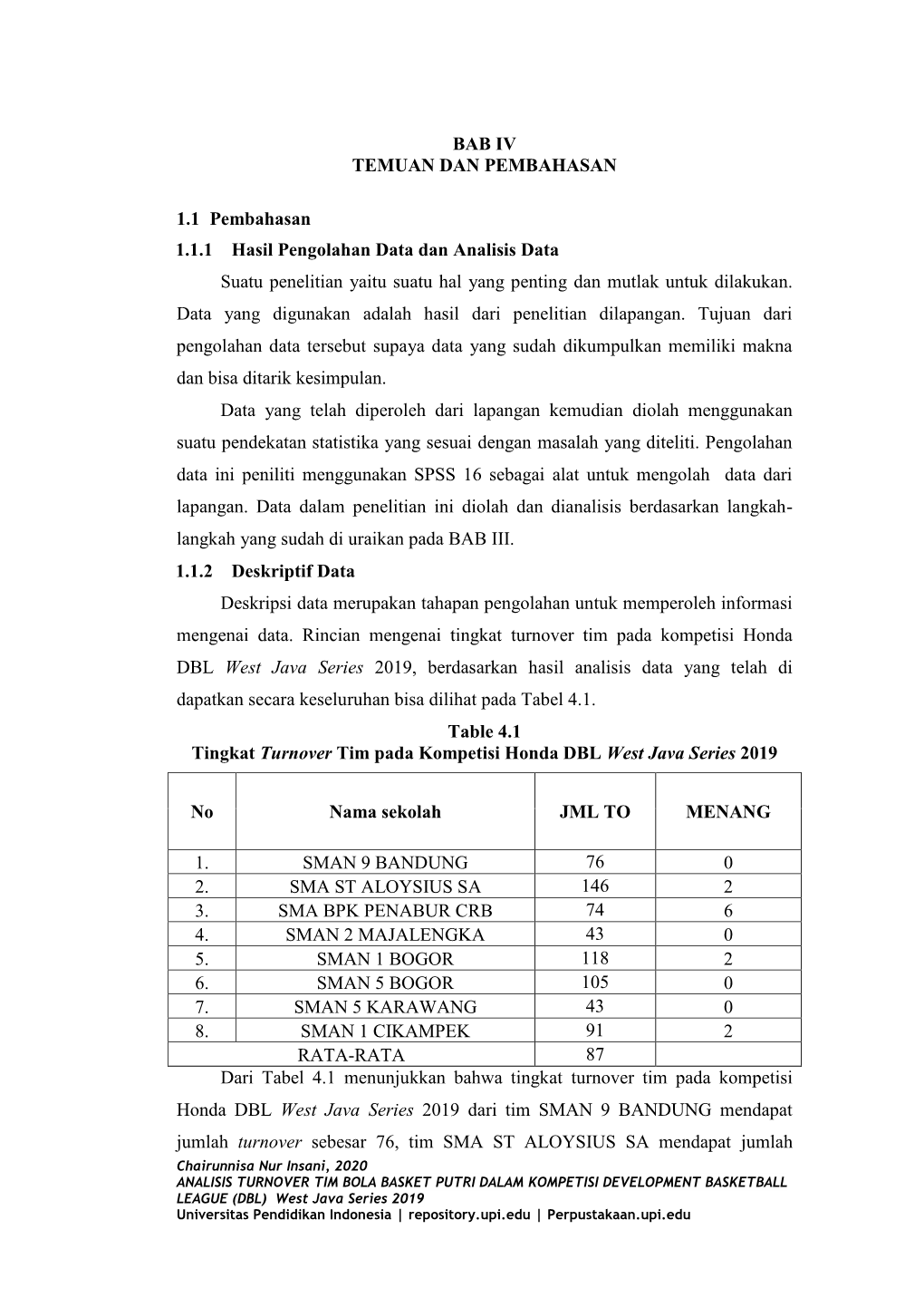 BAB IV TEMUAN DAN PEMBAHASAN 1.1 Pembahasan 1.1.1 Hasil Pengolahan Data Dan Analisis Data Suatu Penelitian Yaitu Suatu Hal Yang