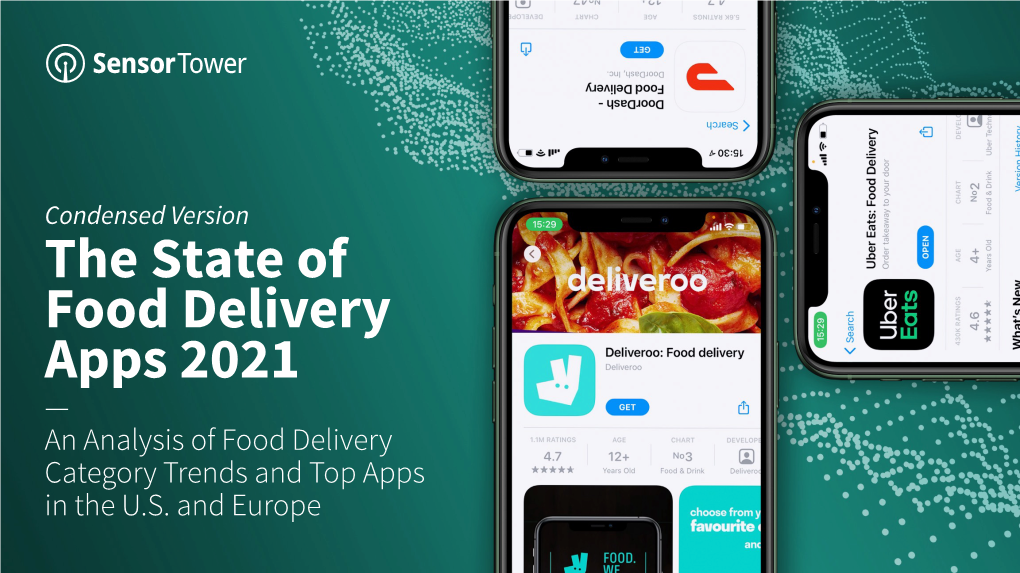 Condensed Version the State of Food Delivery Apps 2021 — an Analysis of Food Delivery Category Trends and Top Apps in the U.S