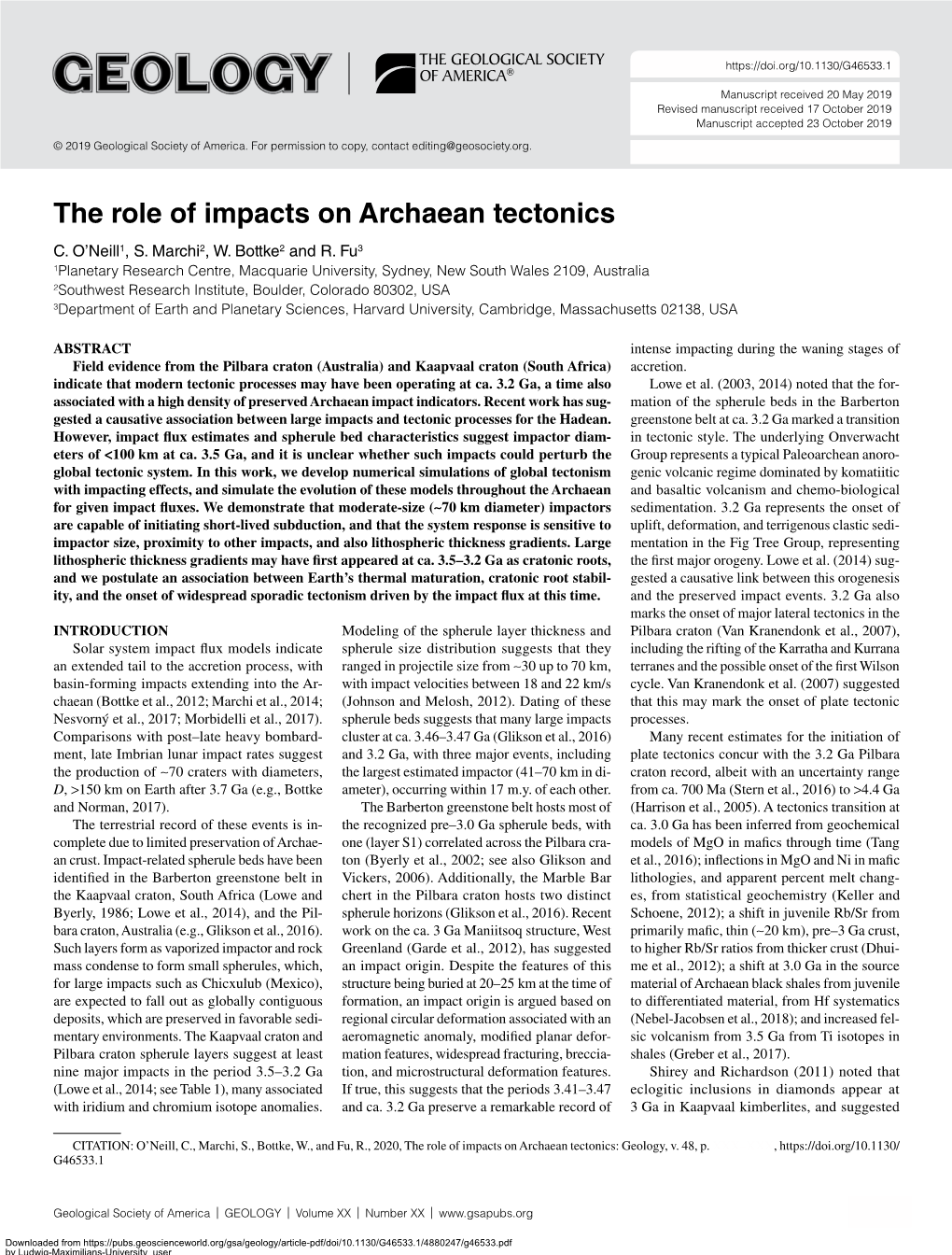 The Role of Impacts on Archaean Tectonics C